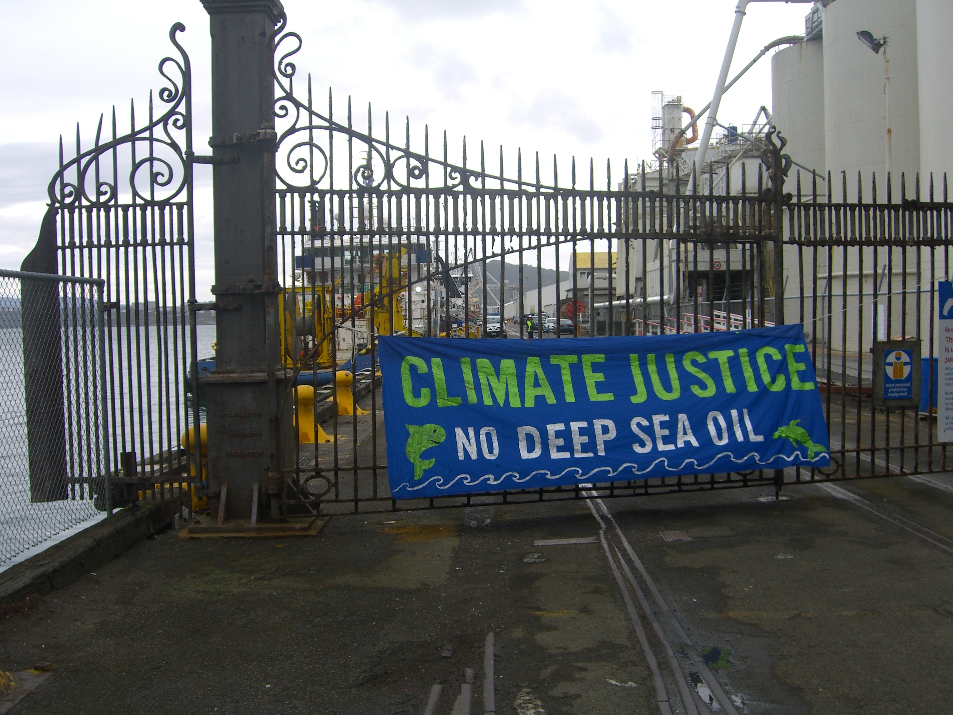 A message of climate justice to the Maria G oil ship