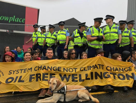 The blockade of the Oil Summit in New Plymouth Taranaki 2017